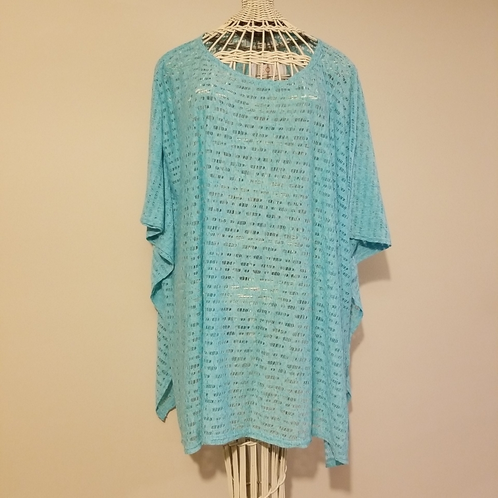 Sol & Mer OZ Aqua Dropstitch Jersey Tunic Cover-Up